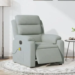 vidaXL Elektrisk massagefåtölj sammet Ljusgrå