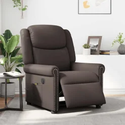 vidaXL Elektrisk massagestol Glänsande brunt konstläder