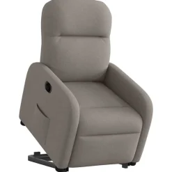 vidaXL Elektrisk reclinerfåtölj med uppresningshjälp taupe tyg