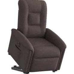 vidaXL Elektrisk reclinerfåtölj med uppresningshjälp brun tyg