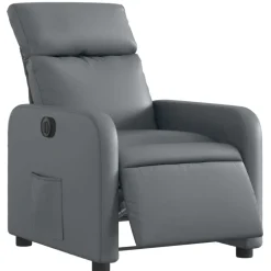 Hot vidaXL Elektrisk reclinerfåtölj konstläder Grå