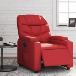 vidaXL Elektrisk reclinerfåtölj röd konstläder