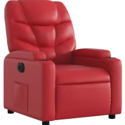 vidaXL Elektrisk reclinerfåtölj röd konstläder