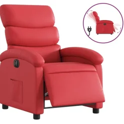 Discount vidaXL Elektrisk reclinerfåtölj konstläder Röd