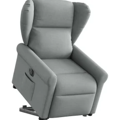 Clearance vidaXL Elektrisk reclinerfåtölj med uppresningshjälp tyg Ljusgrå