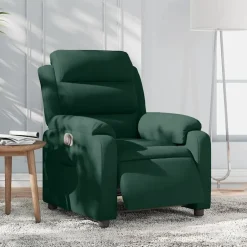 New vidaXL Elektrisk reclinerfåtölj sammet Mörkgrön