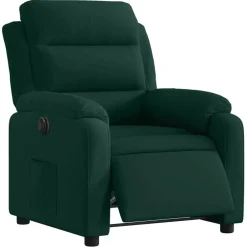 New vidaXL Elektrisk reclinerfåtölj sammet Mörkgrön