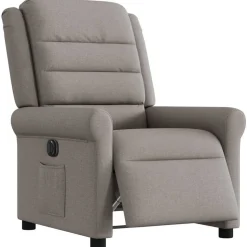 vidaXL Elektrisk reclinerfåtölj taupe tyg
