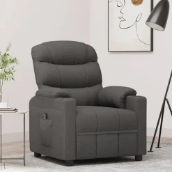 Clearance vidaXL Elektrisk reclinerfåtölj tyg Mörkgrå