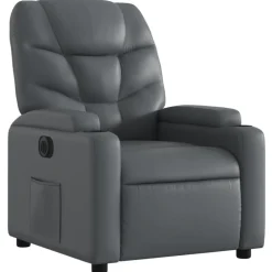 New vidaXL Elektrisk reclinerfåtölj konstläder Grå