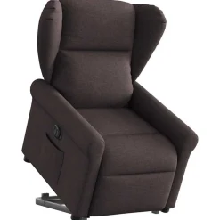 vidaXL Elektrisk reclinerfåtölj med uppresningshjälp brun tyg