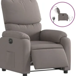 Online vidaXL Elektrisk reclinerfåtölj tyg Taupe