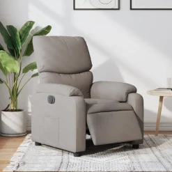 Online vidaXL Elektrisk reclinerfåtölj tyg Taupe