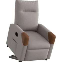 vidaXL Elektrisk reclinerfåtölj med uppresningshjälp taupe tyg