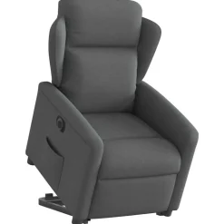 vidaXL Elektrisk reclinerfåtölj med uppresningshjälp mörkgrå tyg