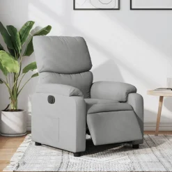 Hot vidaXL Elektrisk reclinerfåtölj tyg Ljusgrå