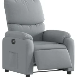 Hot vidaXL Elektrisk reclinerfåtölj tyg Ljusgrå