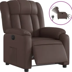 vidaXL Elektronisk reclinerfåtölj brun konstläder