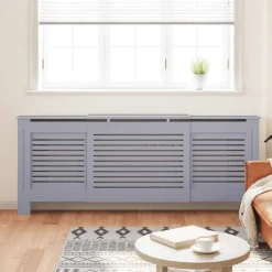 vidaXL Elementskydd MDF grå 205 cm