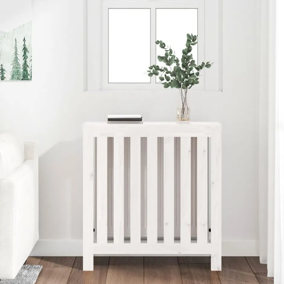 Clearance vidaXL Elementskydd 79,5x19x84 cm massiv furu Vit