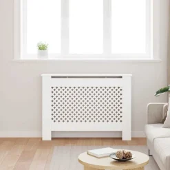 vidaXL Elementskydd vit 112x19x81,5 cm MDF