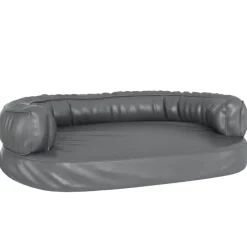 vidaXL Ergonomisk hundbädd grå 75x53 cm konstläder