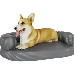 vidaXL Ergonomisk hundbädd grå 75x53 cm konstläder