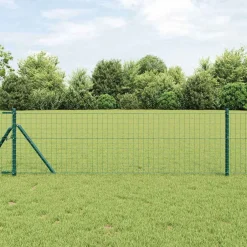 Outlet vidaXL Eurogärdsel 0,4 x 10 m PVC-belagt järn Grön