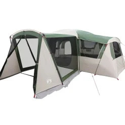 Best vidaXL Familjetält 20-personer med tak och Vit 745 x 700 x 217 cm Grön