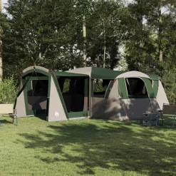 Best vidaXL Familjetält 20-personer med tak och Vit 745 x 700 x 217 cm Grön
