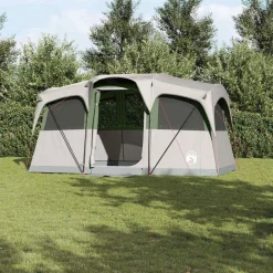 Online vidaXL Familjetält Vit och 435 x 255 x 216 cm Polyester och Stål Grön