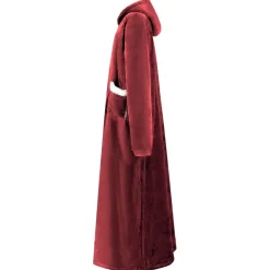 Hot vidaXL Filt-hoodie Bordeaux Röd M Fleece och Flanell Vinröd