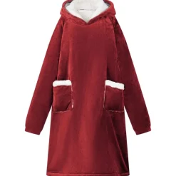 vidaXL Filt-hoodie Bordeaux Röd M Fleece och Flanell