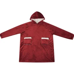 vidaXL Filt-hoodie Bordeaux Röd M Fleece och Flanell