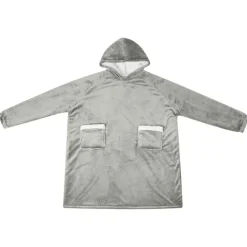 vidaXL Filt-hoodie Grå M Fleece och Flanell