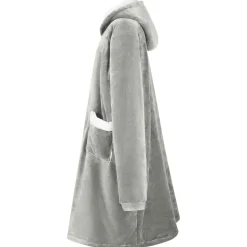 vidaXL Filt-hoodie Grå M Fleece och Flanell