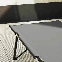 vidaXL Fällbar Camping Säng Grå 206 x 76 x 74 cm Oxford och Stål