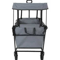 vidaXL Fällbar handvagn Grå 105 x 56.5 x 116 cm Oxford tyg