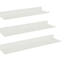 vidaXL Flytande hylla Väggmonterad 3 pcs Vit 40 x 9 x 2,5 cm Stål