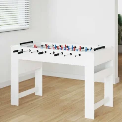 vidaXL Foosballbord Vit 125 x 60,5 x 80 cm Konstruerat trä