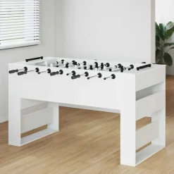 vidaXL Foosballbord Vit 146,5 x 74 x 85 cm Konstruerat trä