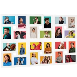 vidaXL Fotoram för 24x(10x15 cm) bilder vit MDF