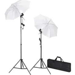 vidaXL Fotostudio med bakgrunder, lampor och paraplyer