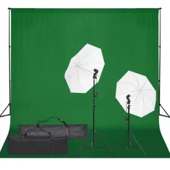 vidaXL Fotostudio med lampor och bakgrund