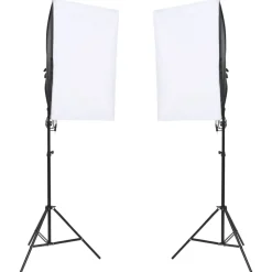 vidaXL Fotostudio med lampor, bakgrund och reflexskärm