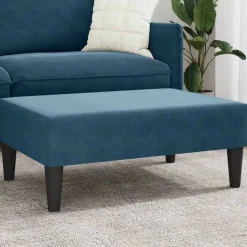 vidaXL Fotpall Blå 77x55x31 cm sammet