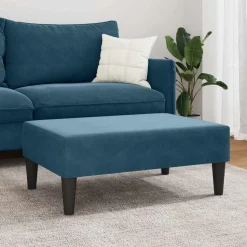 vidaXL Fotpall Blå 77x55x31 cm sammet