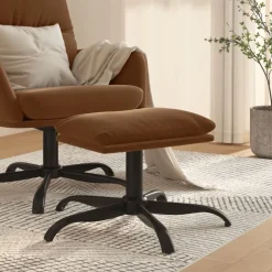 New vidaXL Fotpall 60x60x36 cm mikrofibertyg Brun