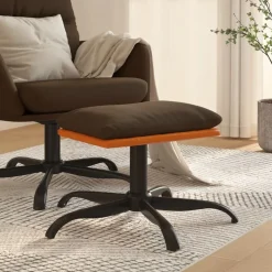 vidaXL Fotpall brun 60x60x36 cm tyg och konstläder