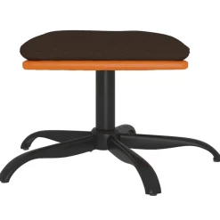 vidaXL Fotpall brun 60x60x36 cm tyg och konstläder